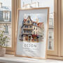 Dijon France Travel Poster With Map Coordinates, thumbnail 4 of 7