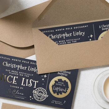 Personalised Nice List Lapland Scratch Reveal Ticket, 6 of 9