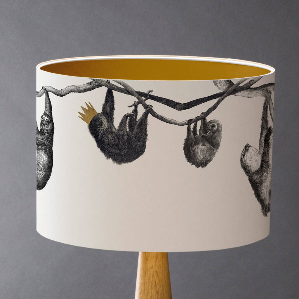 Sloths Hand Gilded Lampshade, 1 of 6