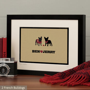 Personalised French Bulldog Print For One Or Two Dogs, 10 of 12