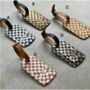 Checkerboard Recycled Leather Travel Tag, thumbnail 2 of 2