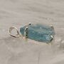 Raw Aquamarine Sterling Silver Pendant Necklace, thumbnail 5 of 6