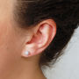 Frosted Sterling Silver Stud Earrings, thumbnail 3 of 5