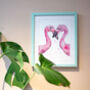 Flamingo Lovers Art Print, thumbnail 1 of 5