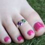 925 Silver Colourful Butterfly Bichiya Toe Ring, thumbnail 1 of 7