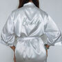 Sage Embroidered Bridesmaid Robes, thumbnail 5 of 5