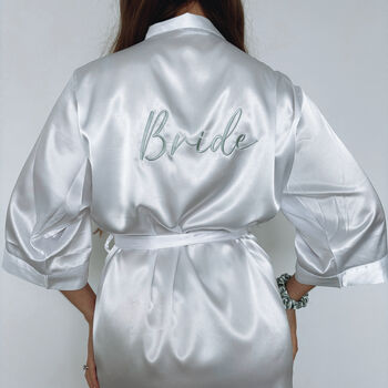 Sage Embroidered Bridesmaid Robes, 5 of 5