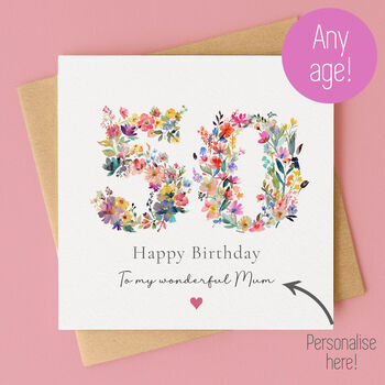 Personalised Wildflower 60th Birthday Card, 3 of 5