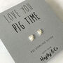 Little Pig Sterling Silver Earrings, thumbnail 3 of 7