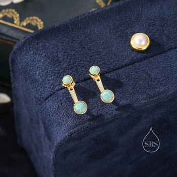 Sterling Silver Auqa Green Opal Ear Jacket, 4 of 10