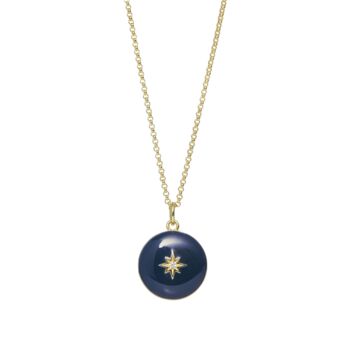 Gold Plated Enamel Cz Locket Necklace, 3 of 7