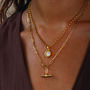 Adjustable Gold Chain T Bar Necklace In 18 K Gold Plated Sterling Silver, thumbnail 8 of 9