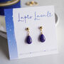 Lapis Lazuli Teardrop Stud Earrings, thumbnail 2 of 11