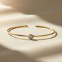 Opal October Birthstone Crystal Gold Plated Bangle, thumbnail 1 of 5