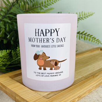 Personalised Mothers Day Sausage Dog Candle, 4 of 12