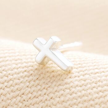 Sterling Silver Cross Piercing Earring, 2 of 4