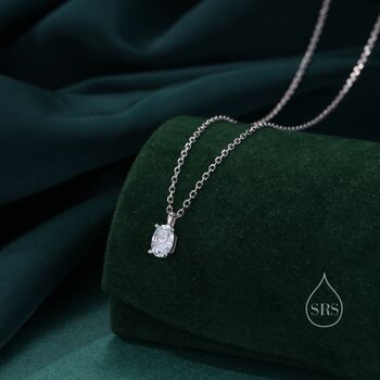 Sterling Silver Half A Carat Moissanite Diamond Single Stone Pendant Necklace, 6 of 10