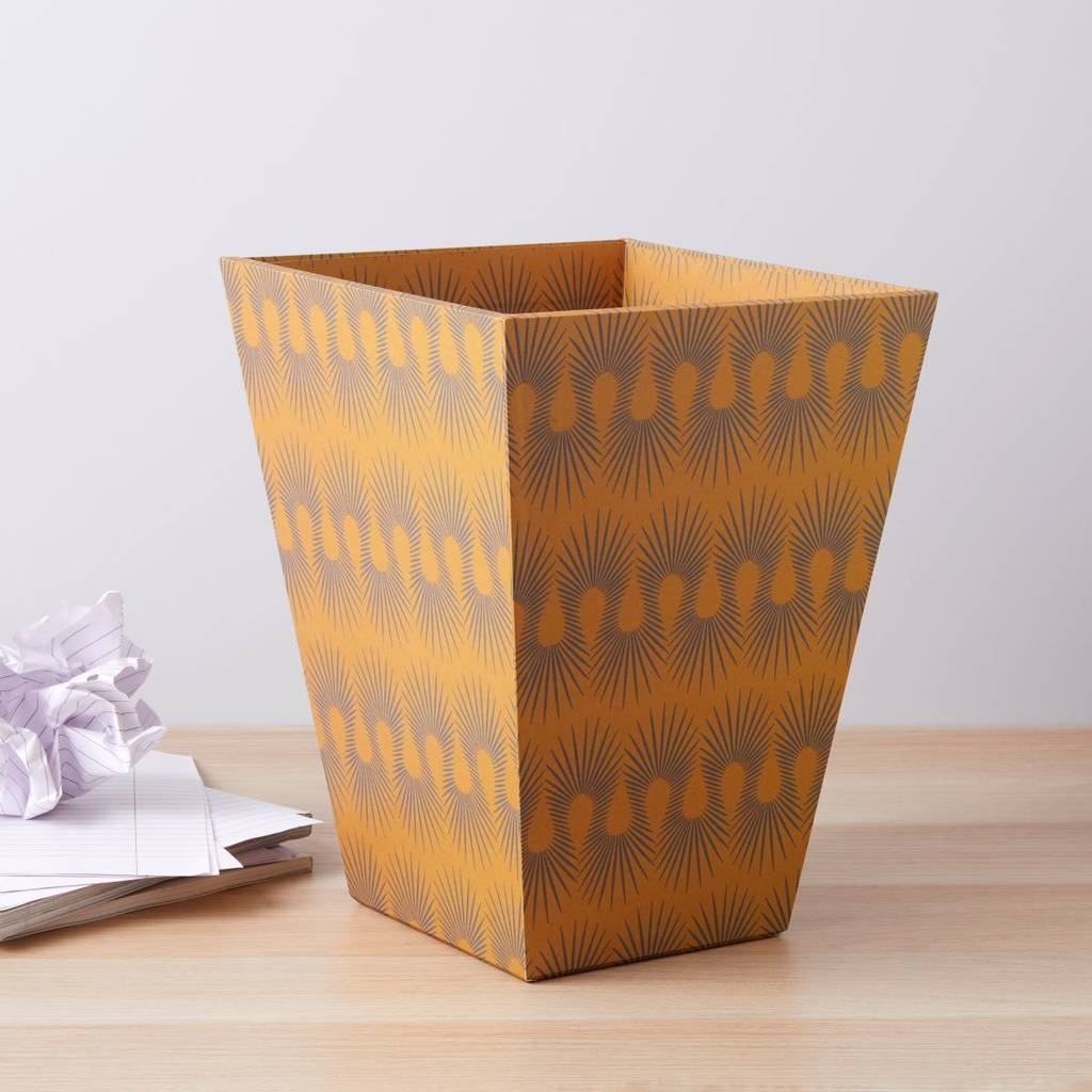 Decorative Wastepaper Bin And Clear Liner By Harris & Jones