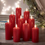 Nine Tru Glow® Red LED Slim Pillar Candles With Remote, thumbnail 2 of 2