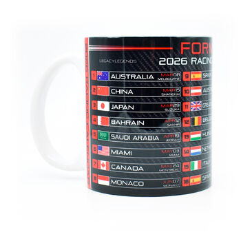 Formula 2026 Racing Calendar Mug Red Edition, 3 of 3