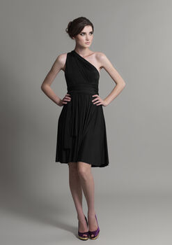 Black Multiway Knee Length Dress, 6 of 8