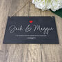 Personalised Couples Names Slate Hanging Sign 25 X 15cm, thumbnail 3 of 5