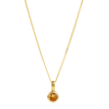 November Birthstone Citrine Gold Vermeil Necklace, 3 of 9