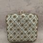 Handcrafted Raw Silk Cream Square Clutch, thumbnail 1 of 6