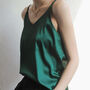 Green Silk Satin Cami Top, thumbnail 3 of 6