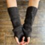Wdts Long Arm Warmers In Black, Mohair Wool, thumbnail 1 of 2