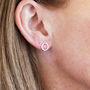 Sterling Silver Circle Stud Earrings, thumbnail 3 of 7