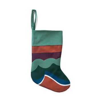 Abstract Linen Christmas Stocking, 5 of 5