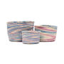 Kwenye: Blue And Pink Tie Dye Woven Storage Basket, thumbnail 8 of 9