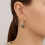 Sterling Silver Black Pearl Drop Earrings, thumbnail 2 of 7