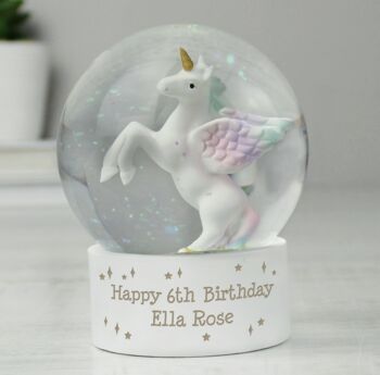 Personalised Unicorn Snow Globe, 5 of 5