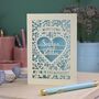 On Your Engagement Personalised Paper Cut Card, thumbnail 5 of 7