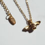 18k Gold Plated Bumble Bee Pendant Necklace, thumbnail 4 of 7