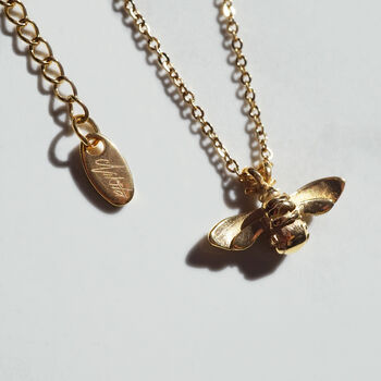 18k Gold Plated Bumble Bee Pendant Necklace, 4 of 7