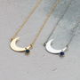 Crescent Moon Necklace With Mood Stone, thumbnail 4 of 10