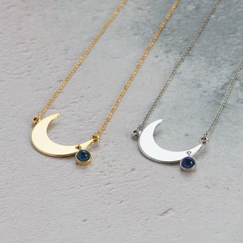 Crescent Moon Necklace With Mood Stone, 4 of 10