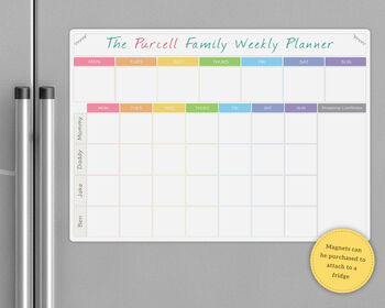 Personalised Weekly Family Planner Whiteboard, 5 of 9