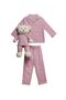 Perla Pyjama Set With Matching Teddy Bear Pink Set, thumbnail 1 of 2
