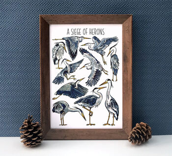 Heron Watercolour Art Blank Greeting Card, 6 of 7