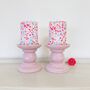 Floral Pillar Candle ~ Pinks, thumbnail 1 of 6