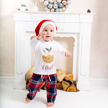 Personalised Christmas Family Matching Pyjamas Christmas Pudding, 4 of 11