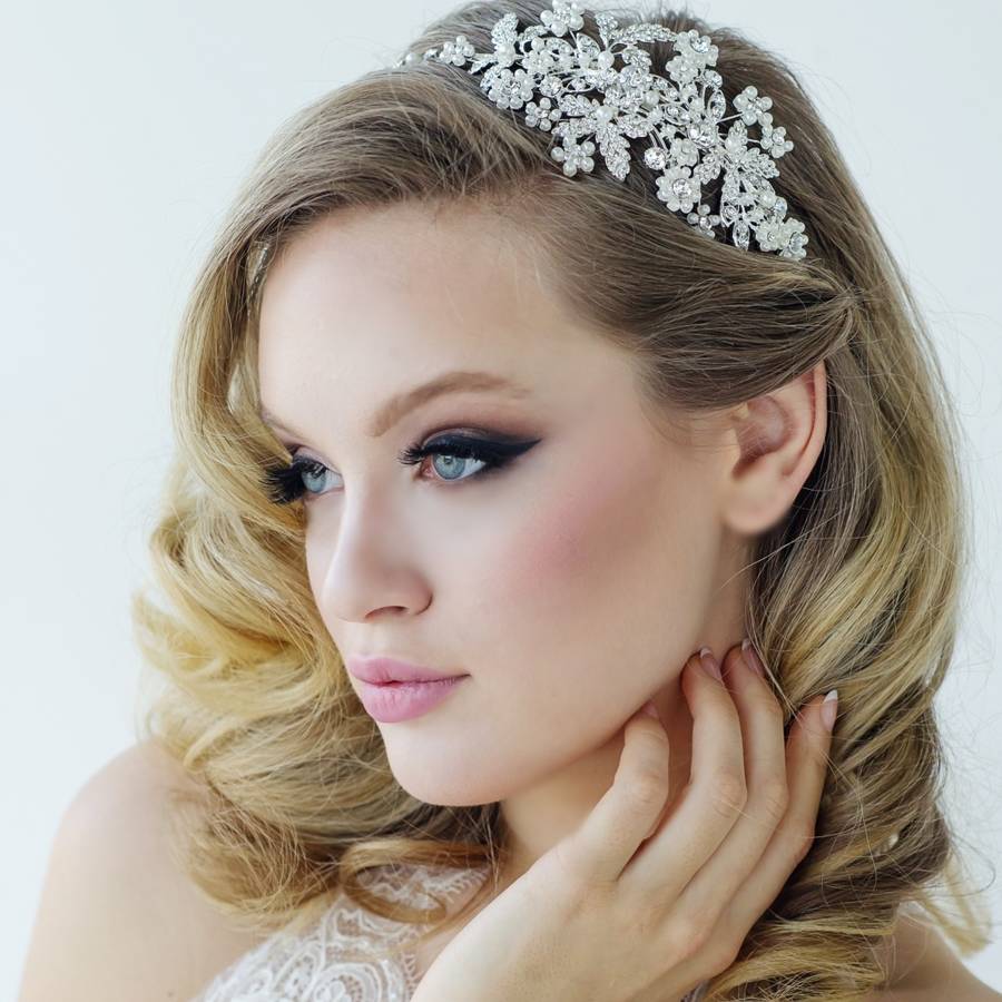 Rosalie Pearl And Crystal Gold Hair Band By Lola & Alice