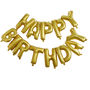Gold Foiled Happy Birthday Bunting Balloon Decoration, thumbnail 2 of 2