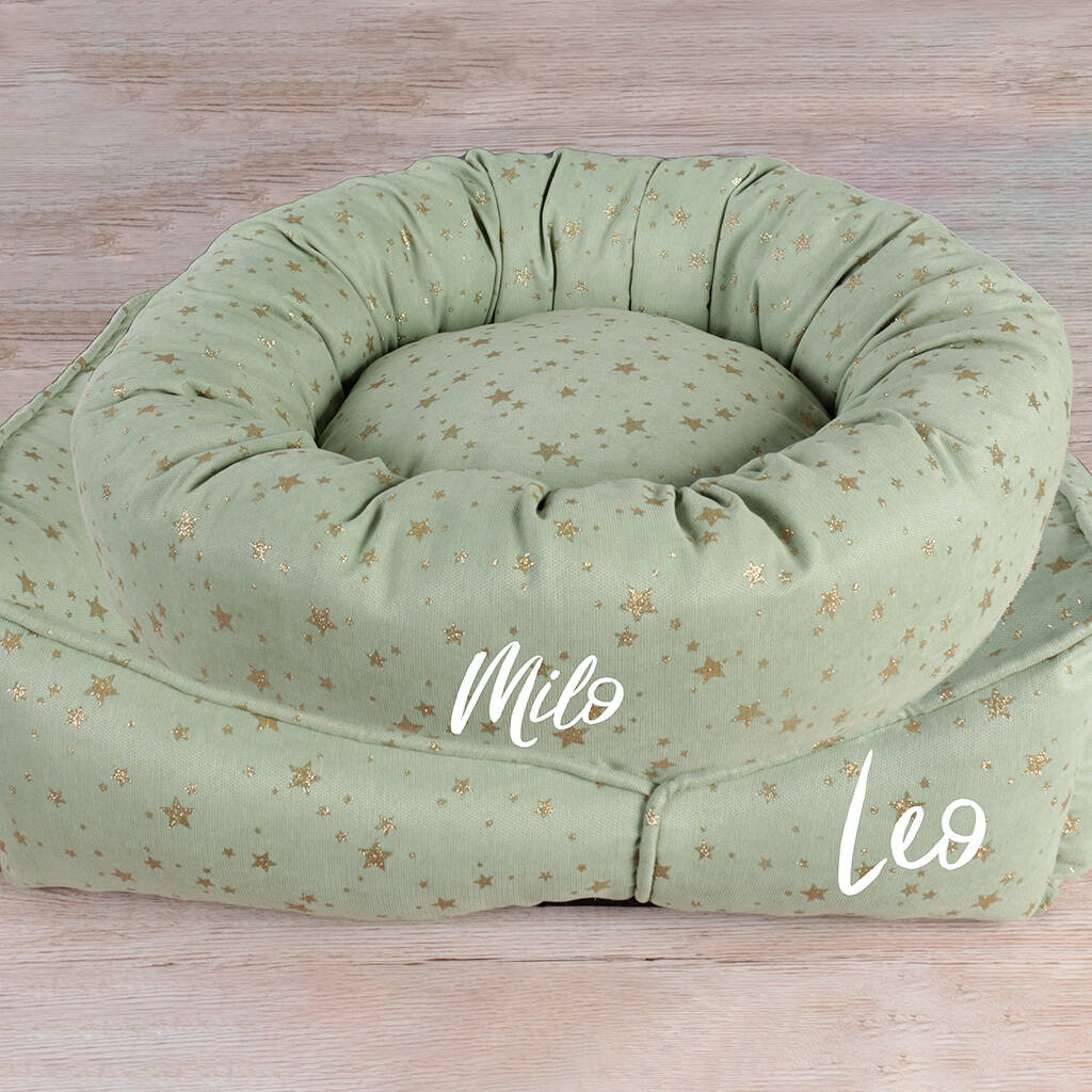 Personalised Mint Star Pet Bed, 1 of 7