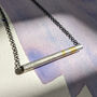Silver Gold Everyday Textured Pendant Necklace, thumbnail 7 of 10