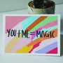 You + Me = Magic Hand Lettered Valentine's Card, thumbnail 2 of 4